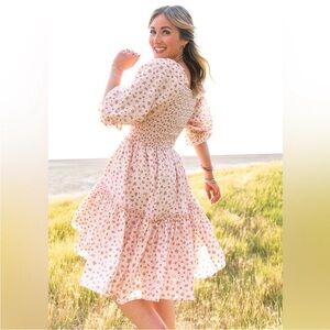 Ivy City Co Pink Floral Long Sleeve Dress